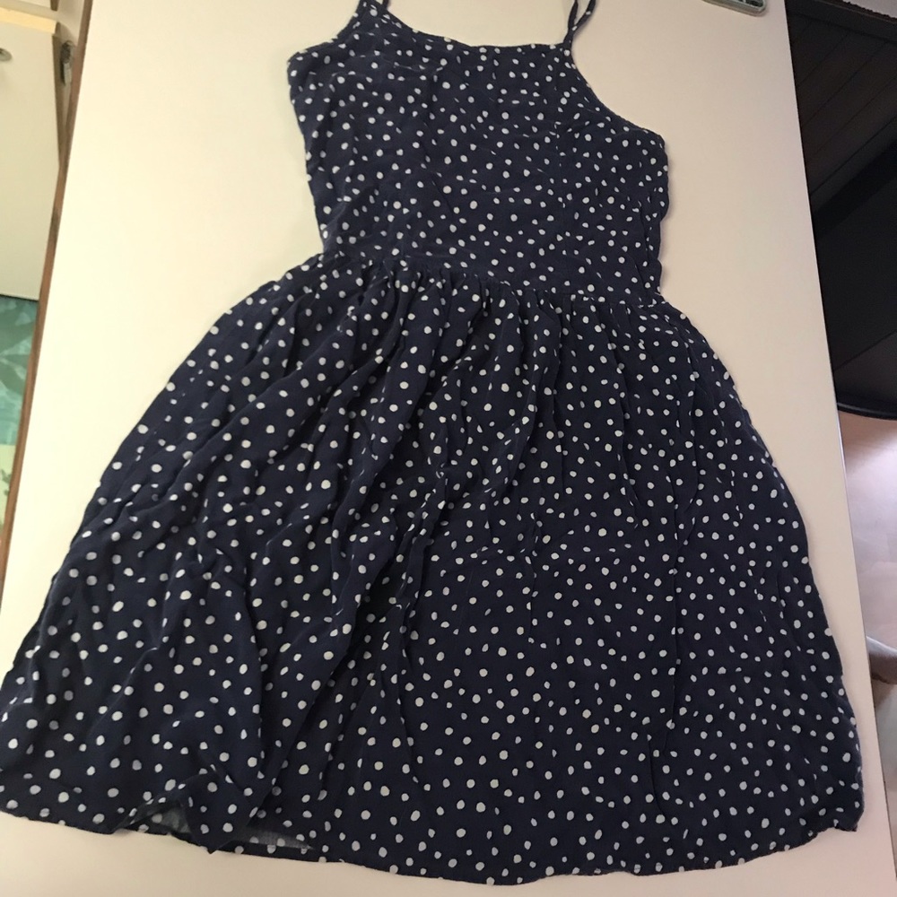 H&M navy blue polka dotted sundress